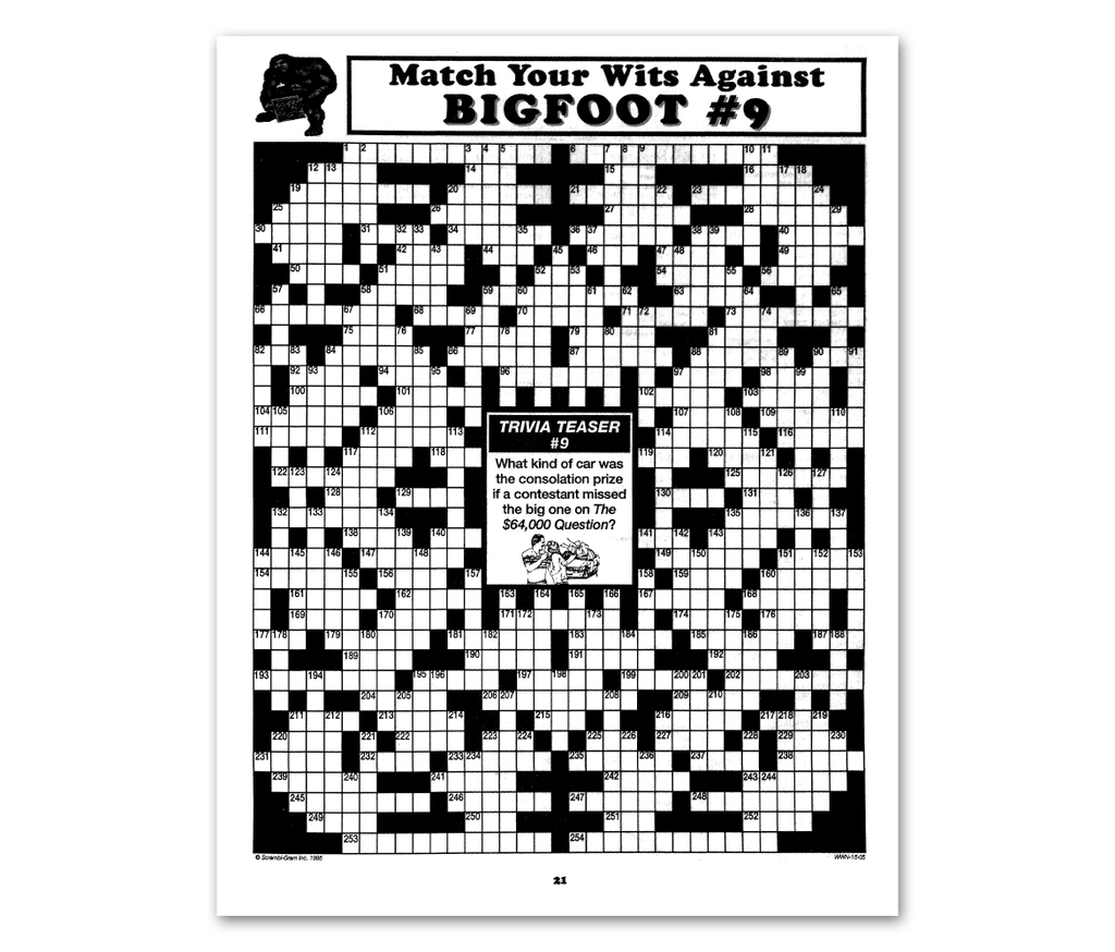 Bigfoot Crossword Books