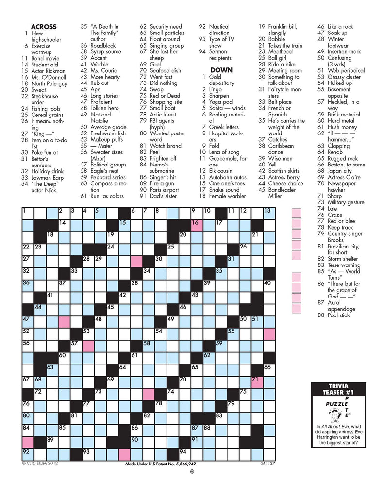 ColorCross Crossword Books
